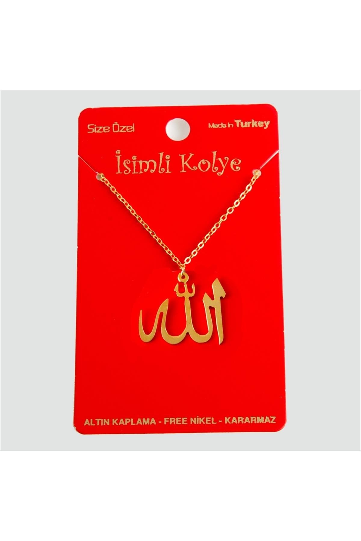 Allah Yazılı Uçlu Kolye