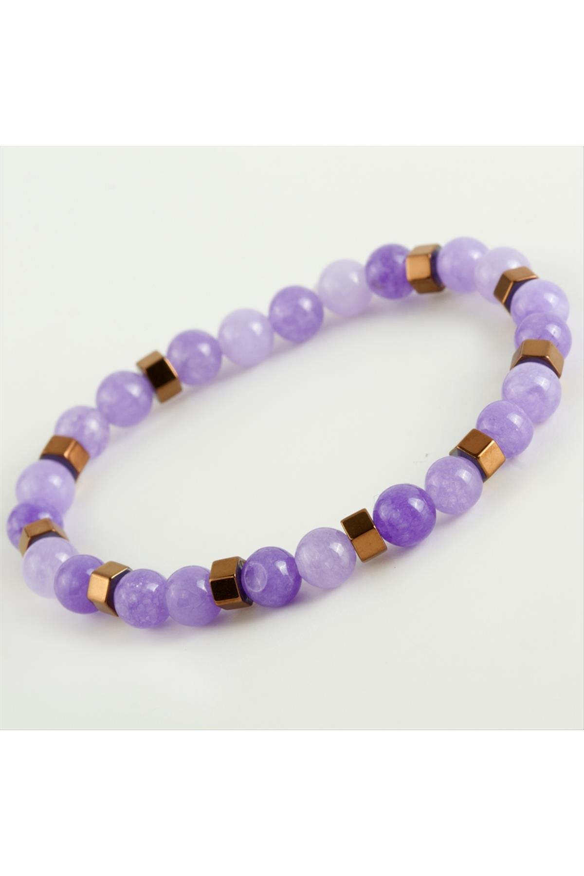 Ametist & Hematit Doğaltaş Bileklik