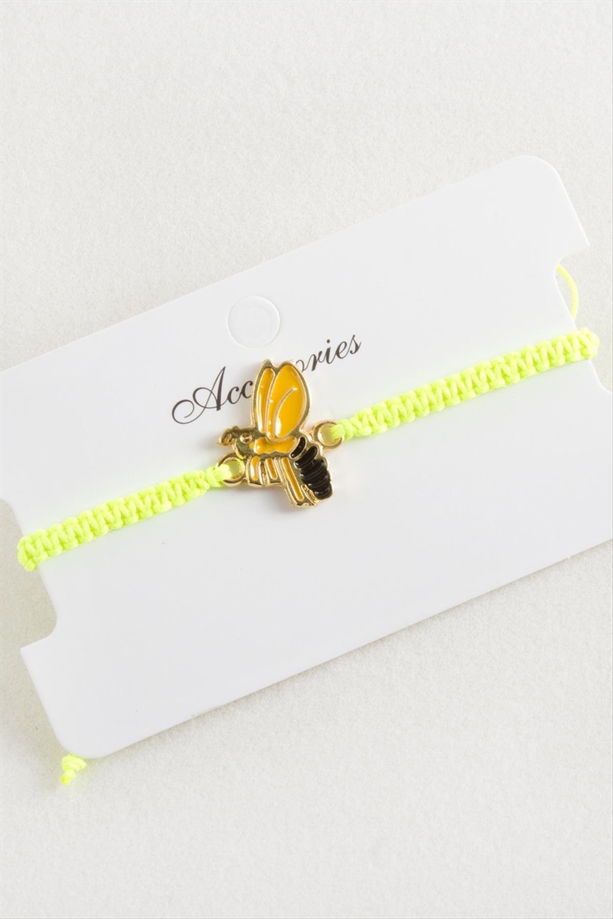 Arı Makrome Örgülü Bileklik