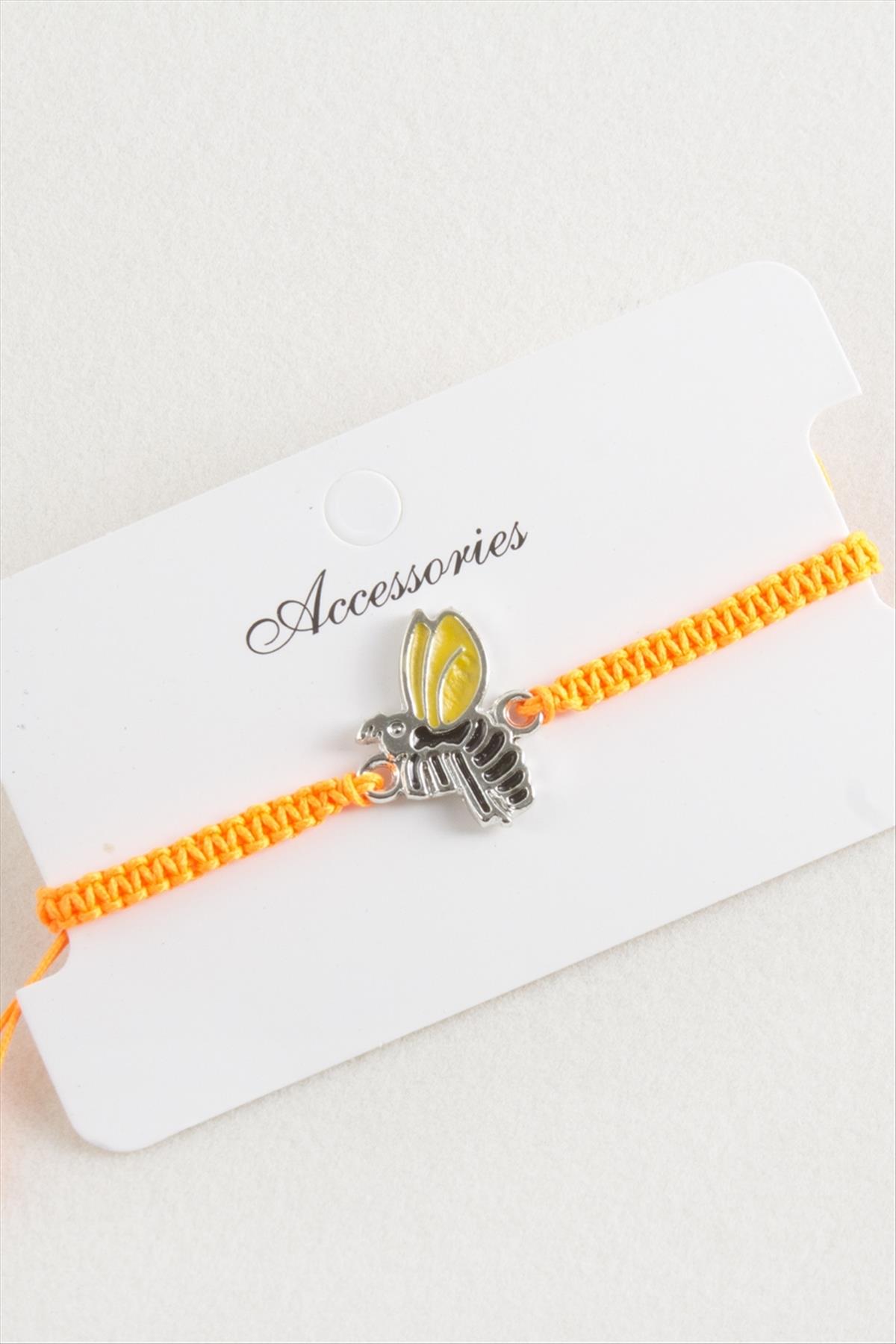 Arı Makrome Örgülü Bileklik