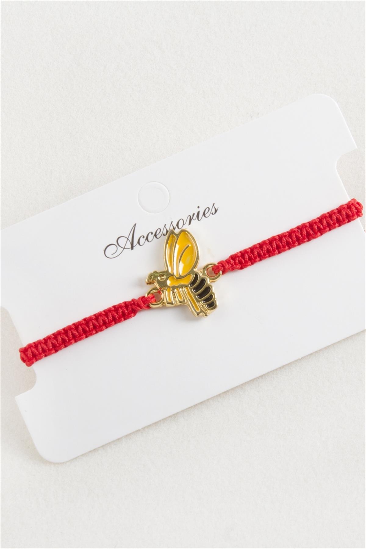 Arı Makrome Örgülü Bileklik