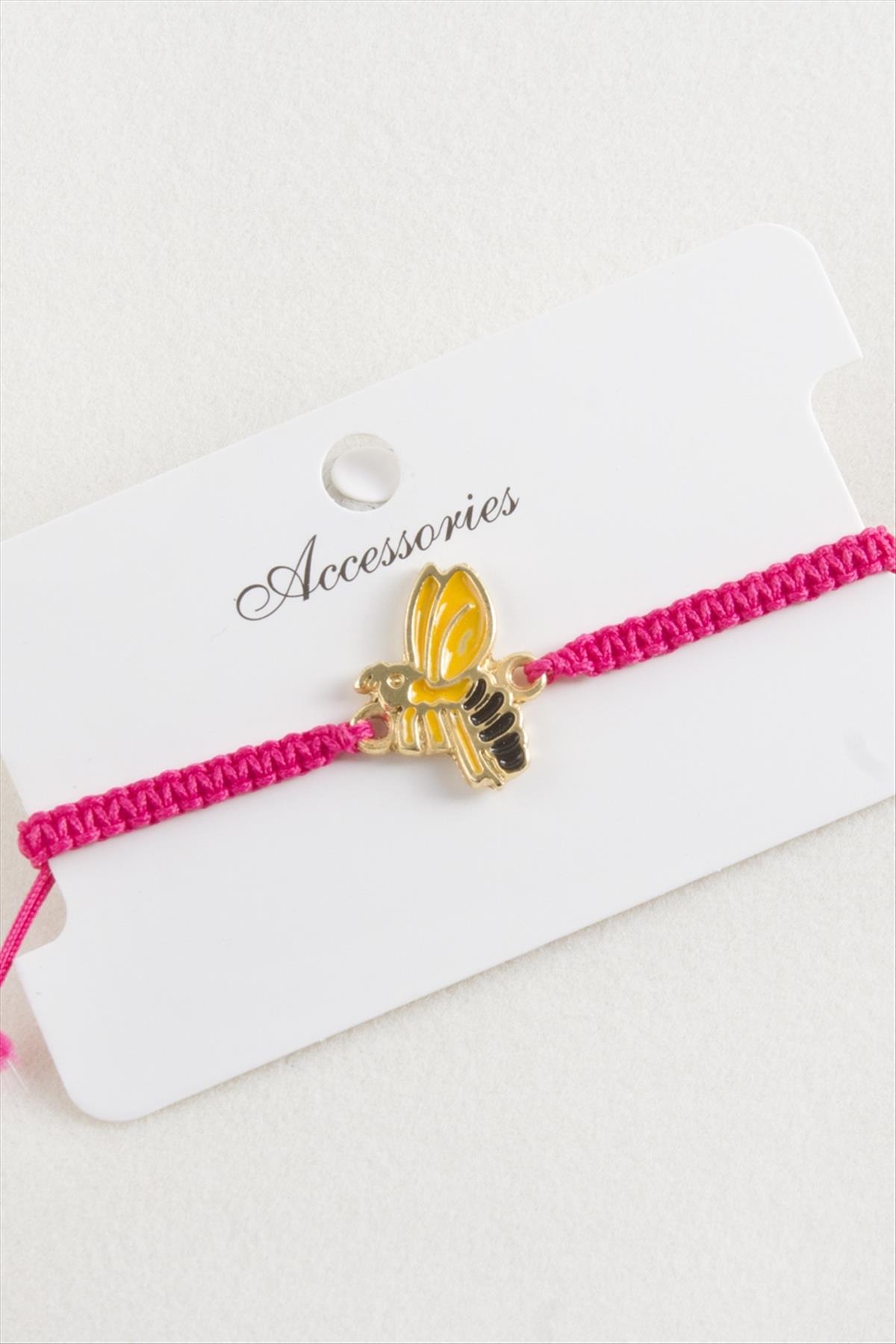 Arı Makrome Örgülü Bileklik