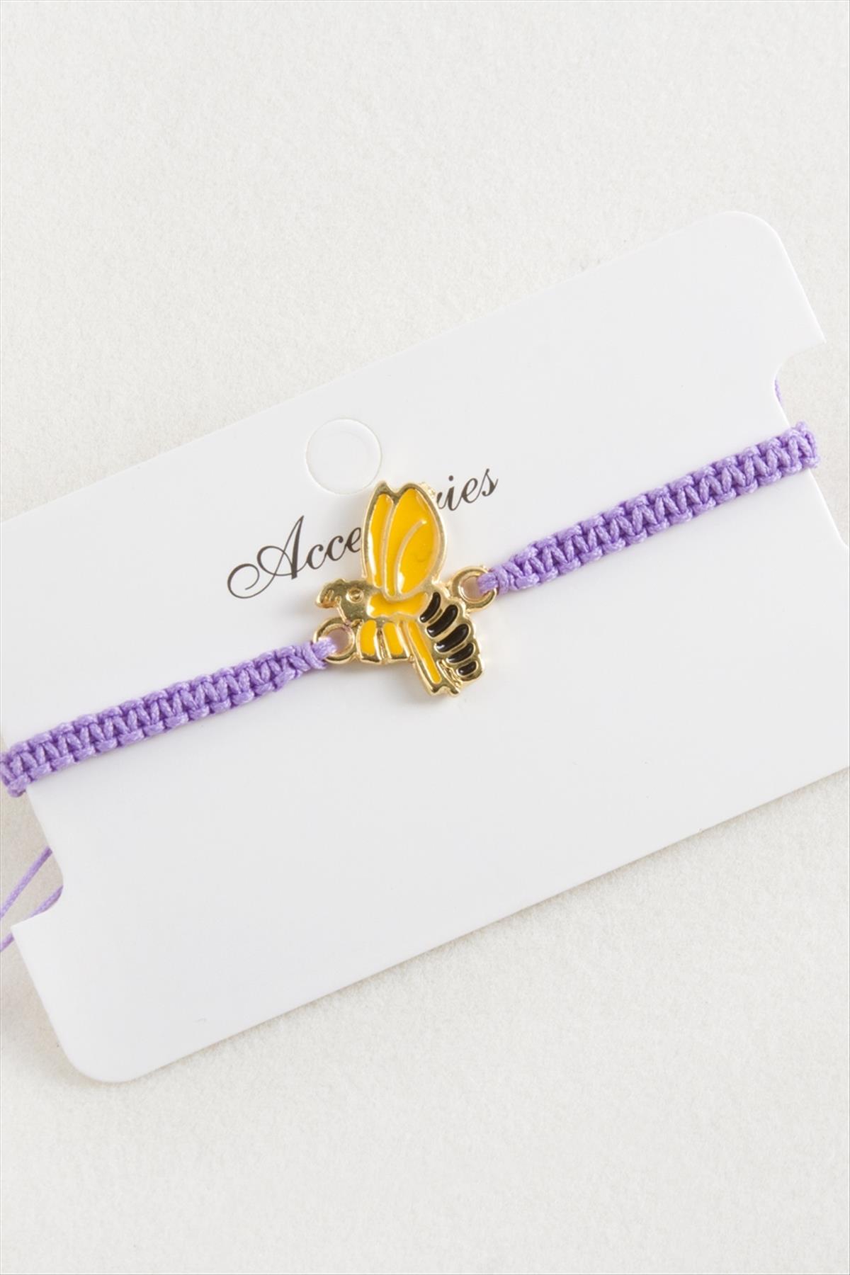 Arı Makrome Örgülü Bileklik