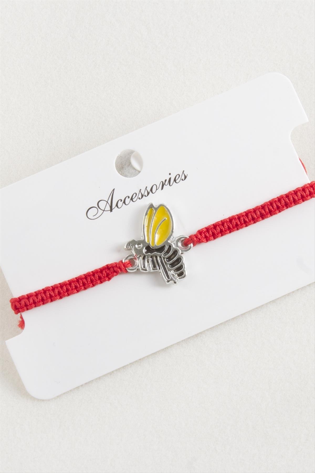 Arı Makrome Örgülü Bileklik