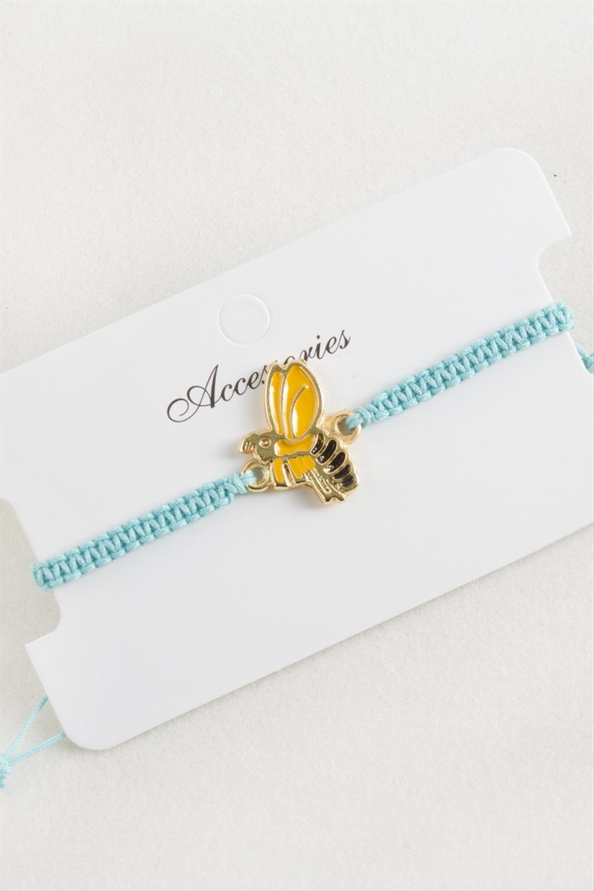 Arı Makrome Örgülü Bileklik