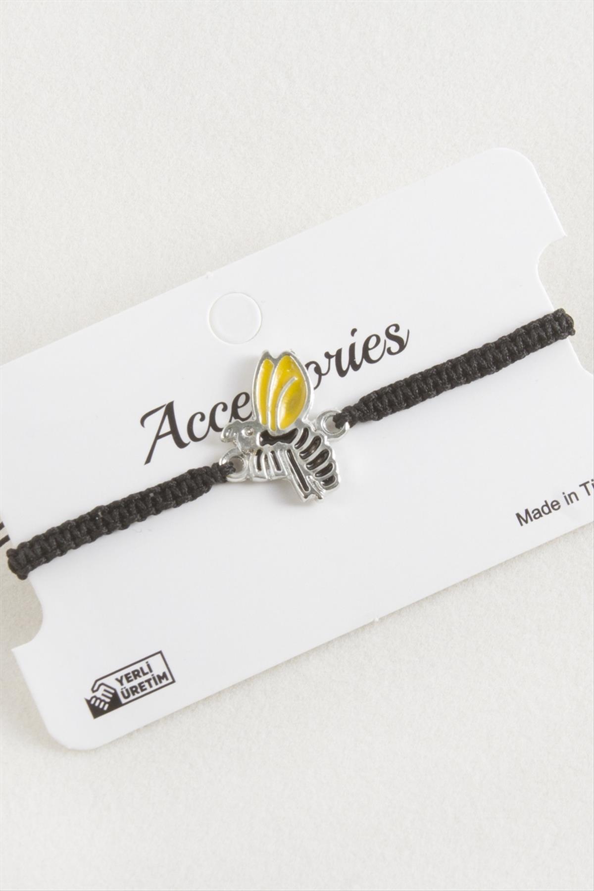 Arı Makrome Örgülü Bileklik