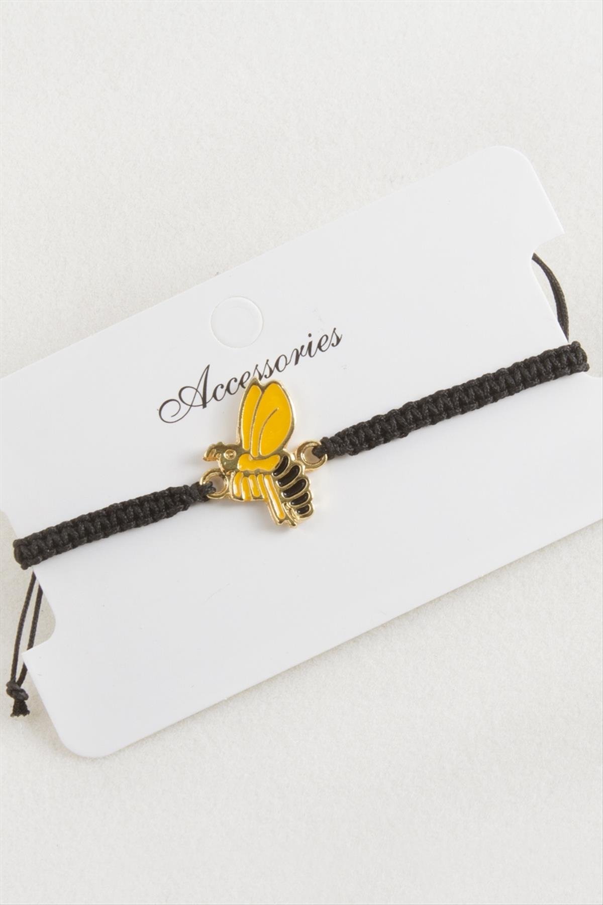 Arı Makrome Örgülü Bileklik