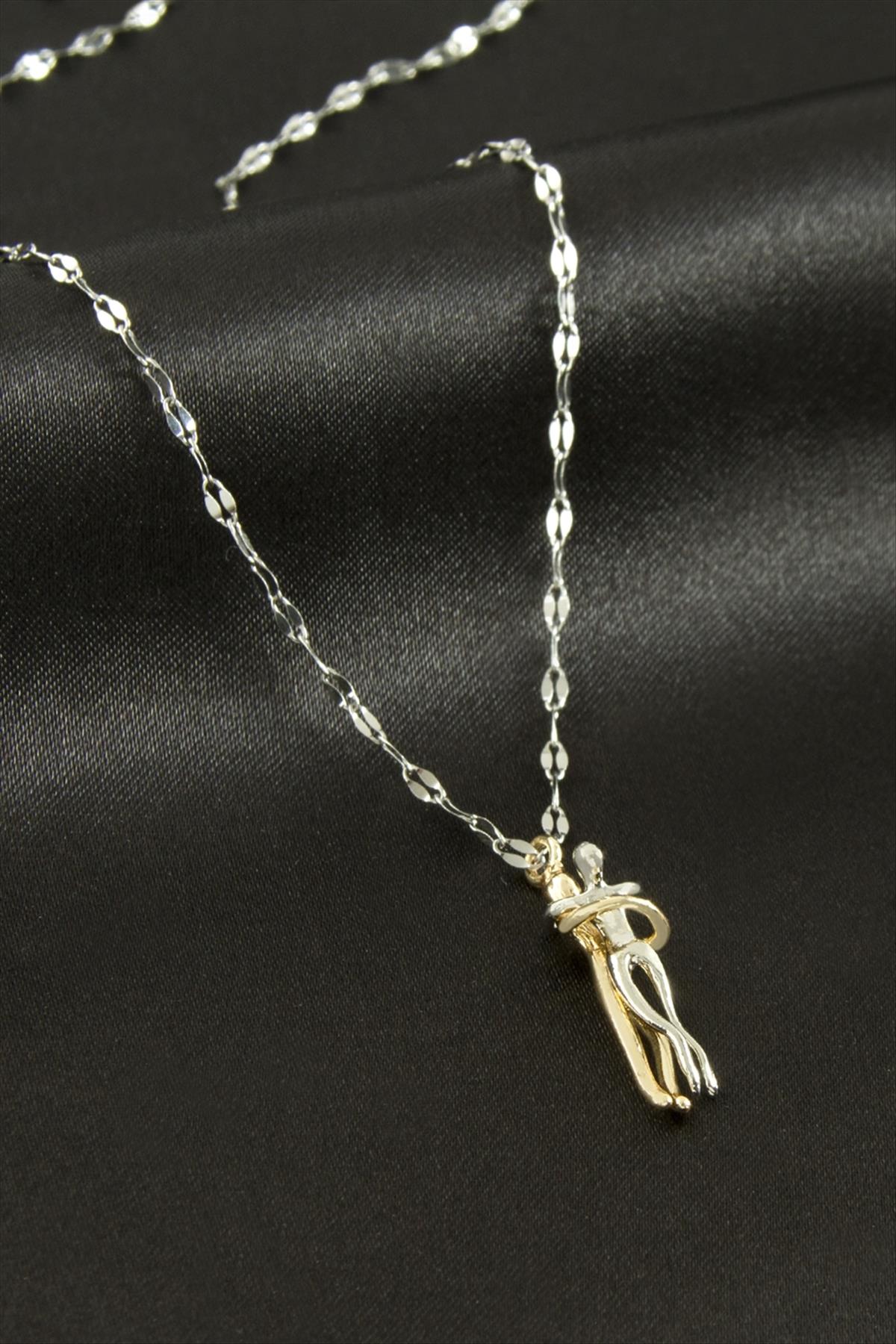 Aşkla Bağlı Çift Çelik Kolye