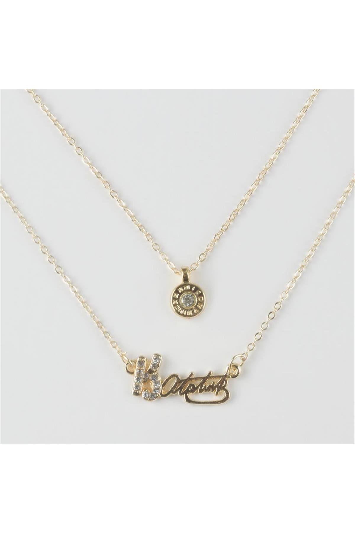 Atatürk Figürlü İkili Kolye