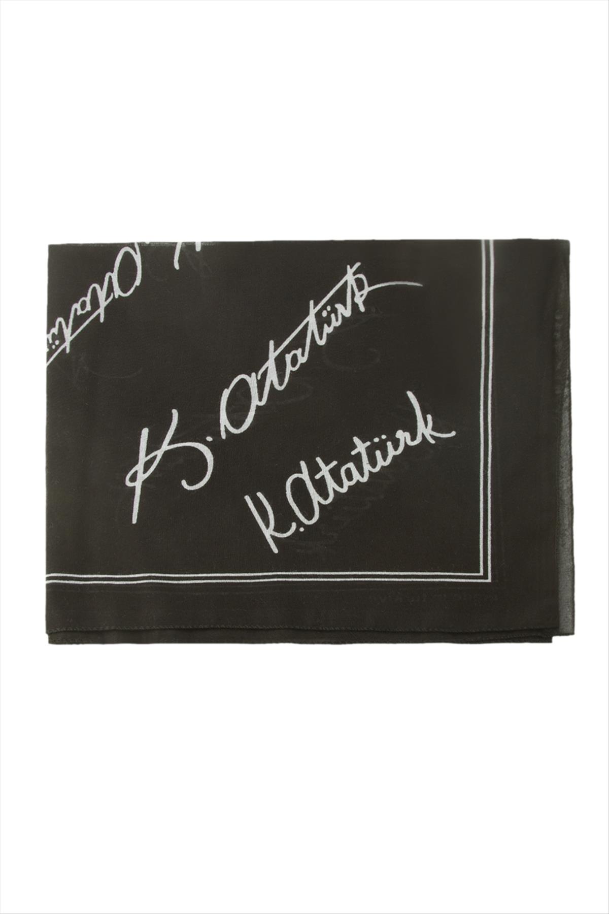 Atatürk İmzalı Desenli Bandana 50*50