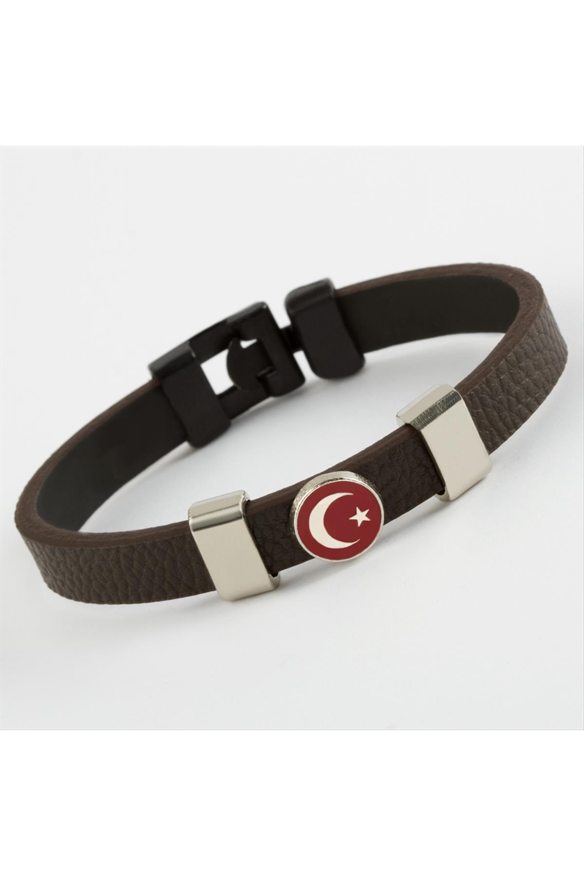 Ay Yıldız Kaliteli Suni Deri Bileklik