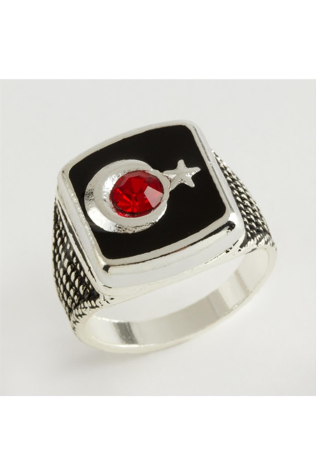 Ay Yıldız Metal Erkek Yüzük