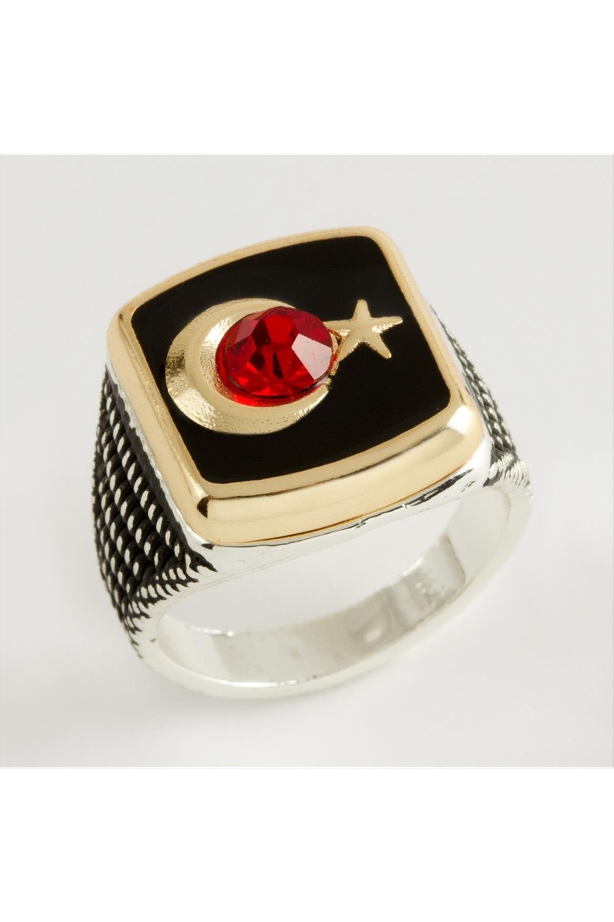 Ay Yıldız Metal Erkek Yüzük