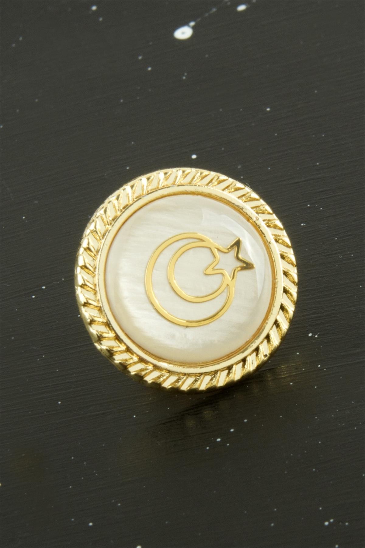 Ay Yıldız Sedef Yaka Rozet