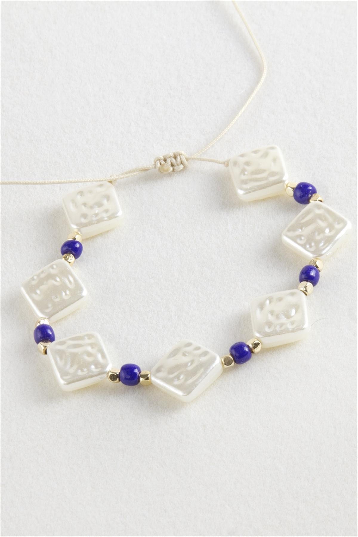 Baklava Boncuk İnci Makrome İp Bileklik