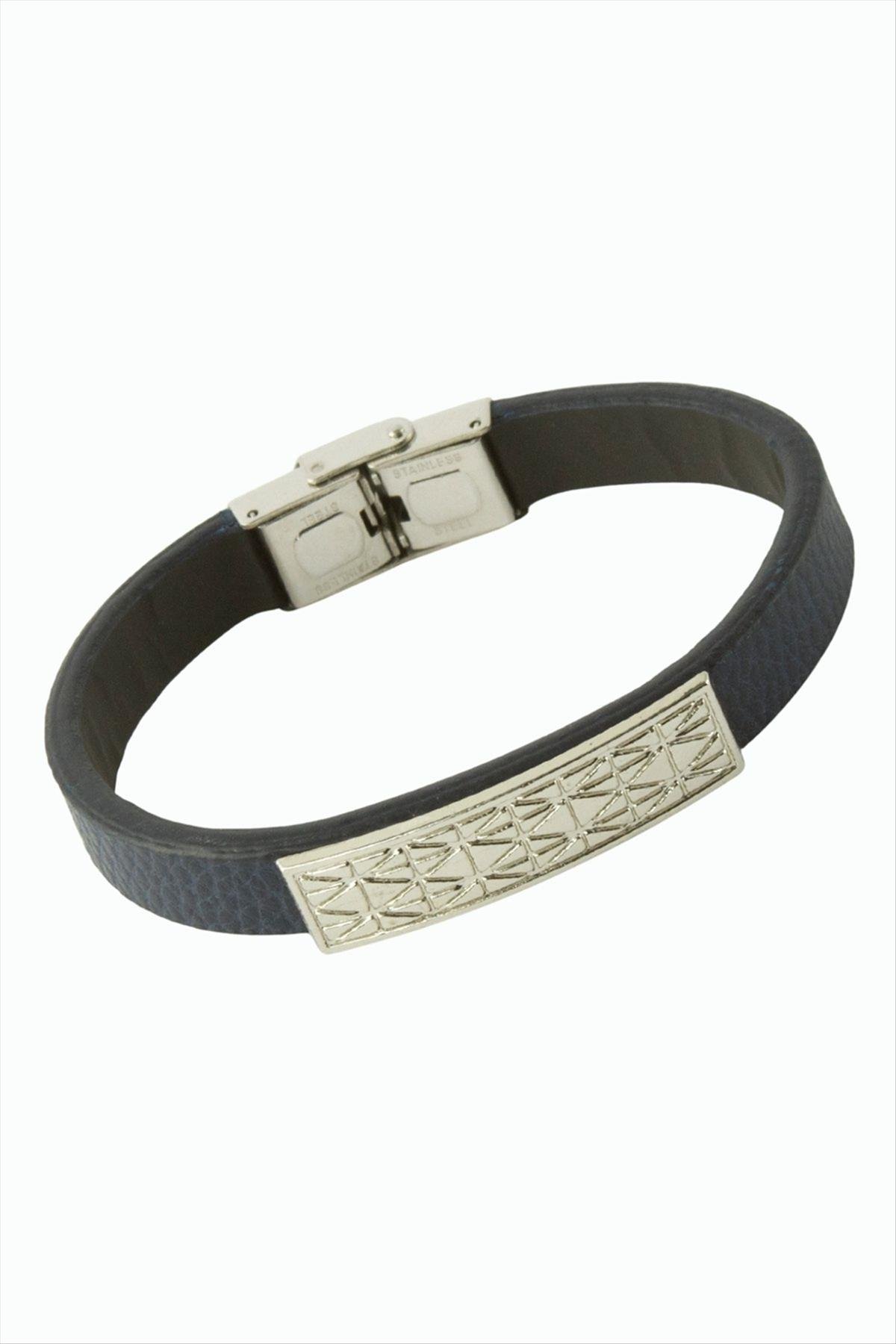 Baklava Desenli Lüks Deri Bileklik