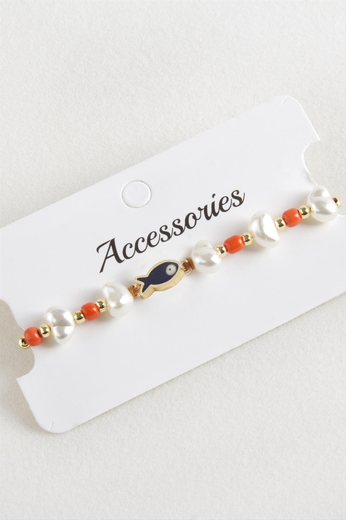 Balık İnci Boncuk Makrome İp Bileklik