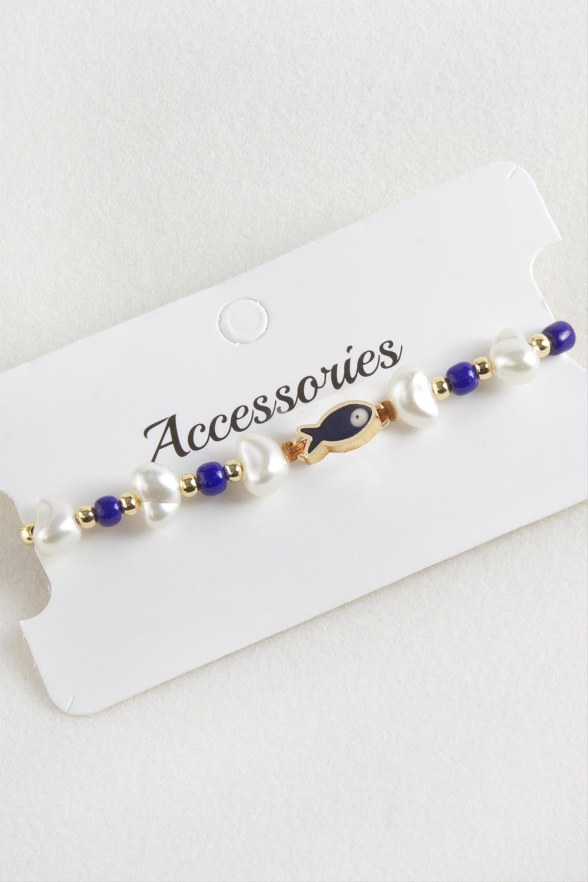 Balık İnci Boncuk Makrome İp Bileklik