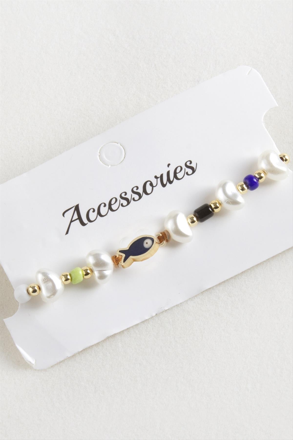 Balık İnci Boncuk Makrome İp Bileklik