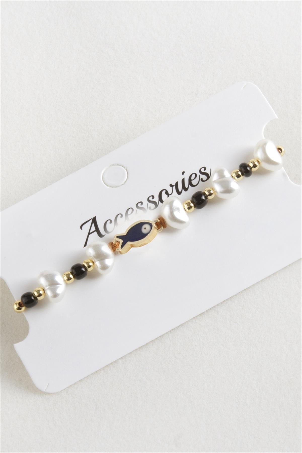 Balık İnci Boncuk Makrome İp Bileklik