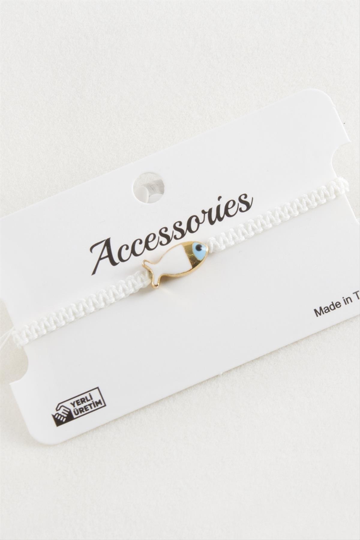 Balık Mineli Makrome Örgülü Bileklik