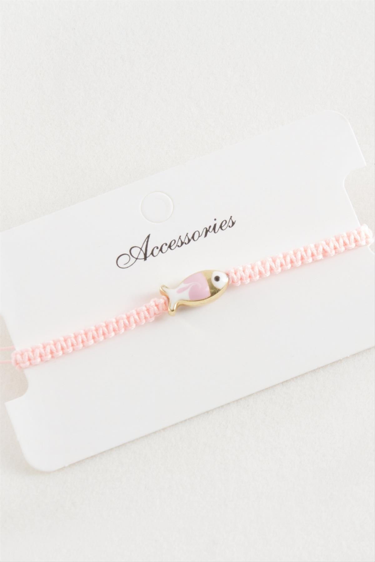 Balık Mineli Makrome Örgülü Bileklik