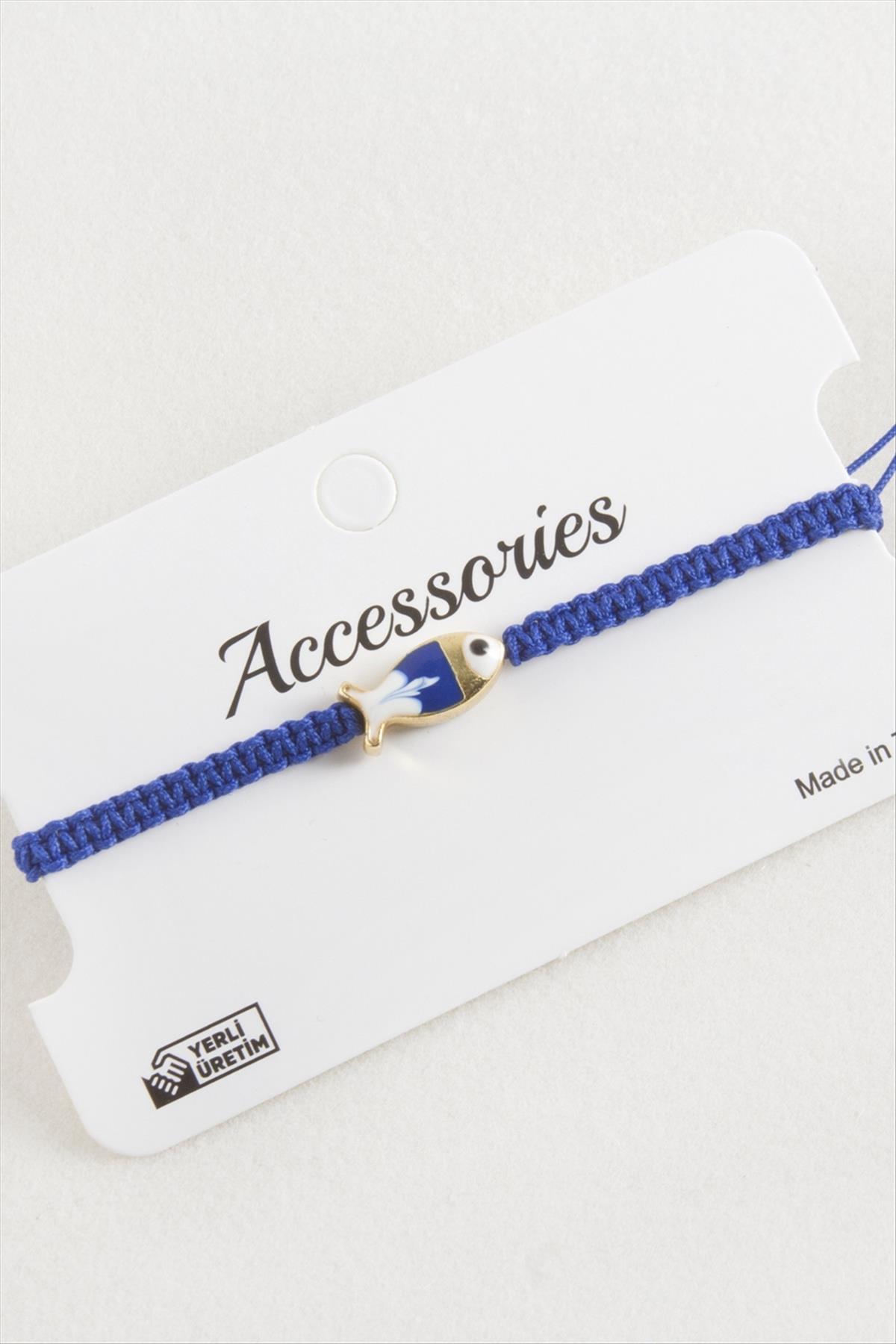 Balık Mineli Makrome Örgülü Bileklik