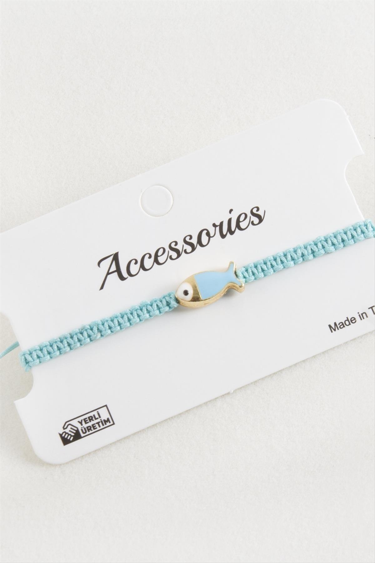 Balık Mineli Makrome Örgülü Bileklik