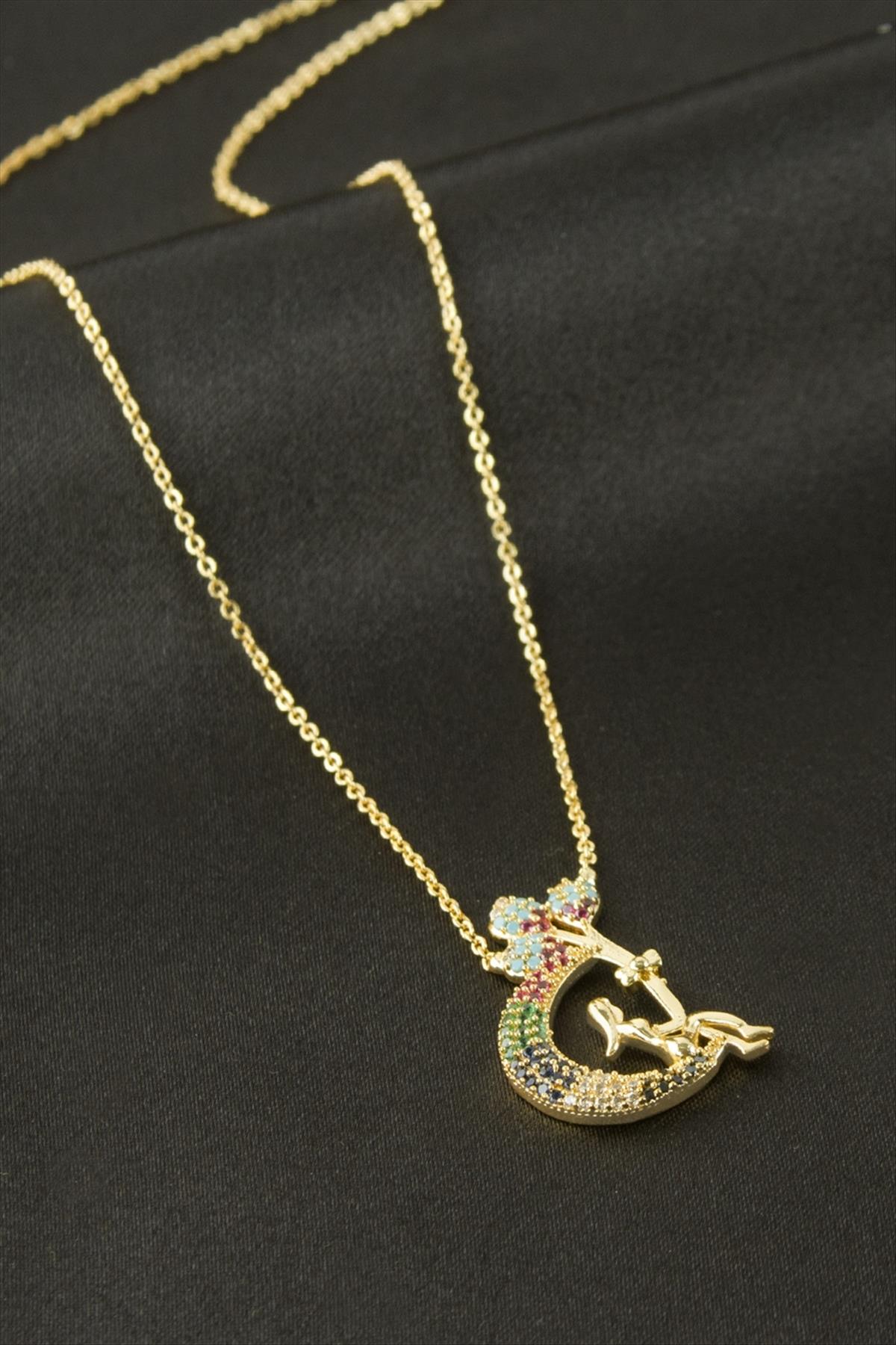 Balonlu Kız Çocuk Zirkon Taşlı Kolye