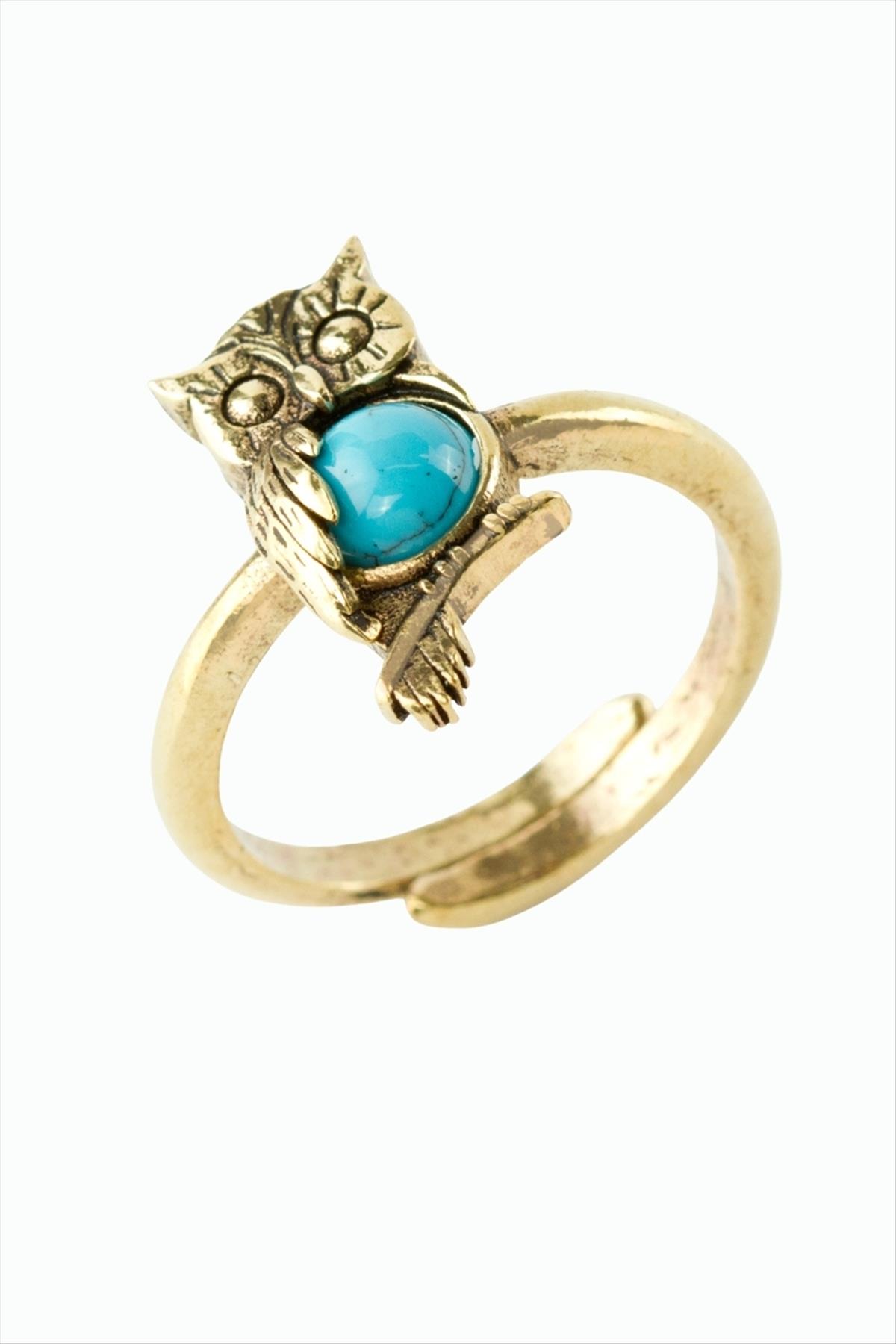 Baykuş Doğaltaşlı Otantik Yüzük