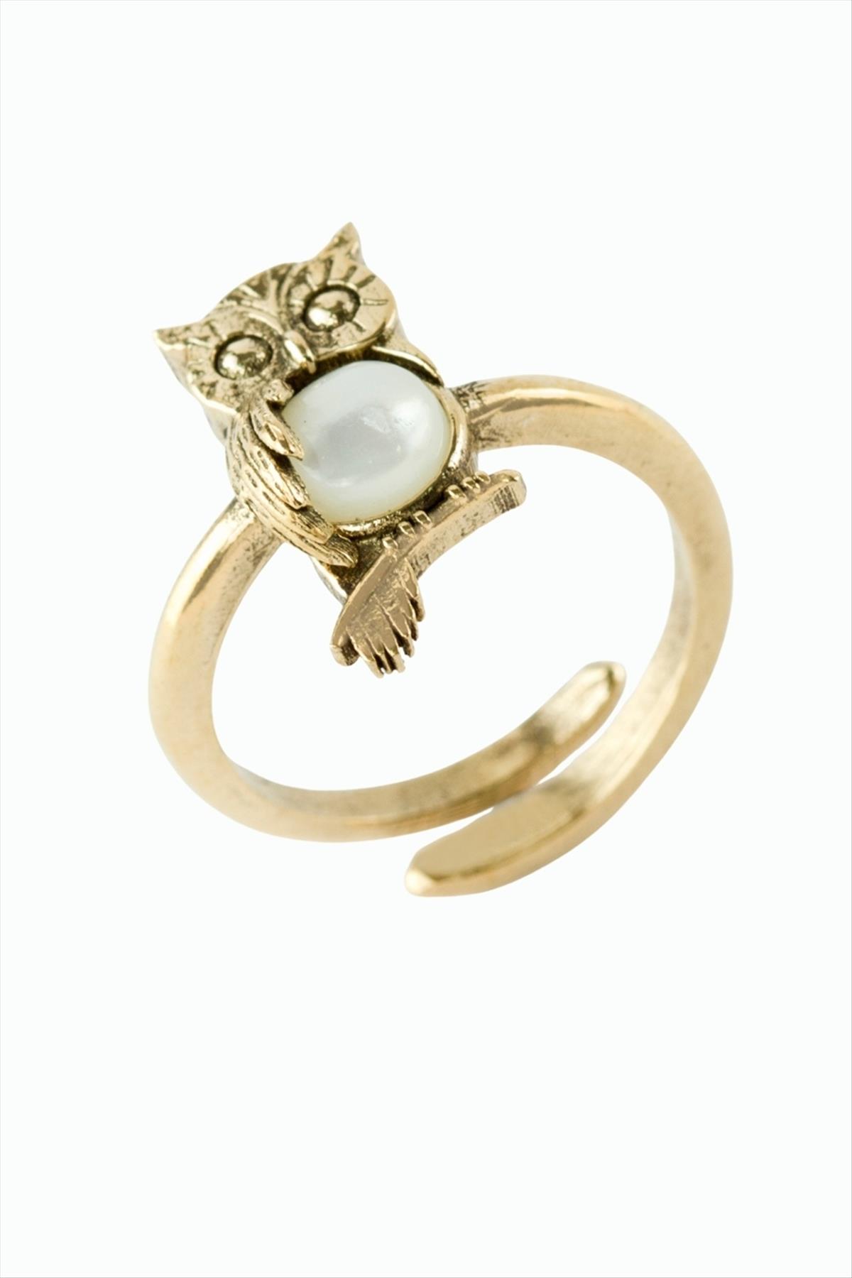 Baykuş Doğaltaşlı Otantik Yüzük