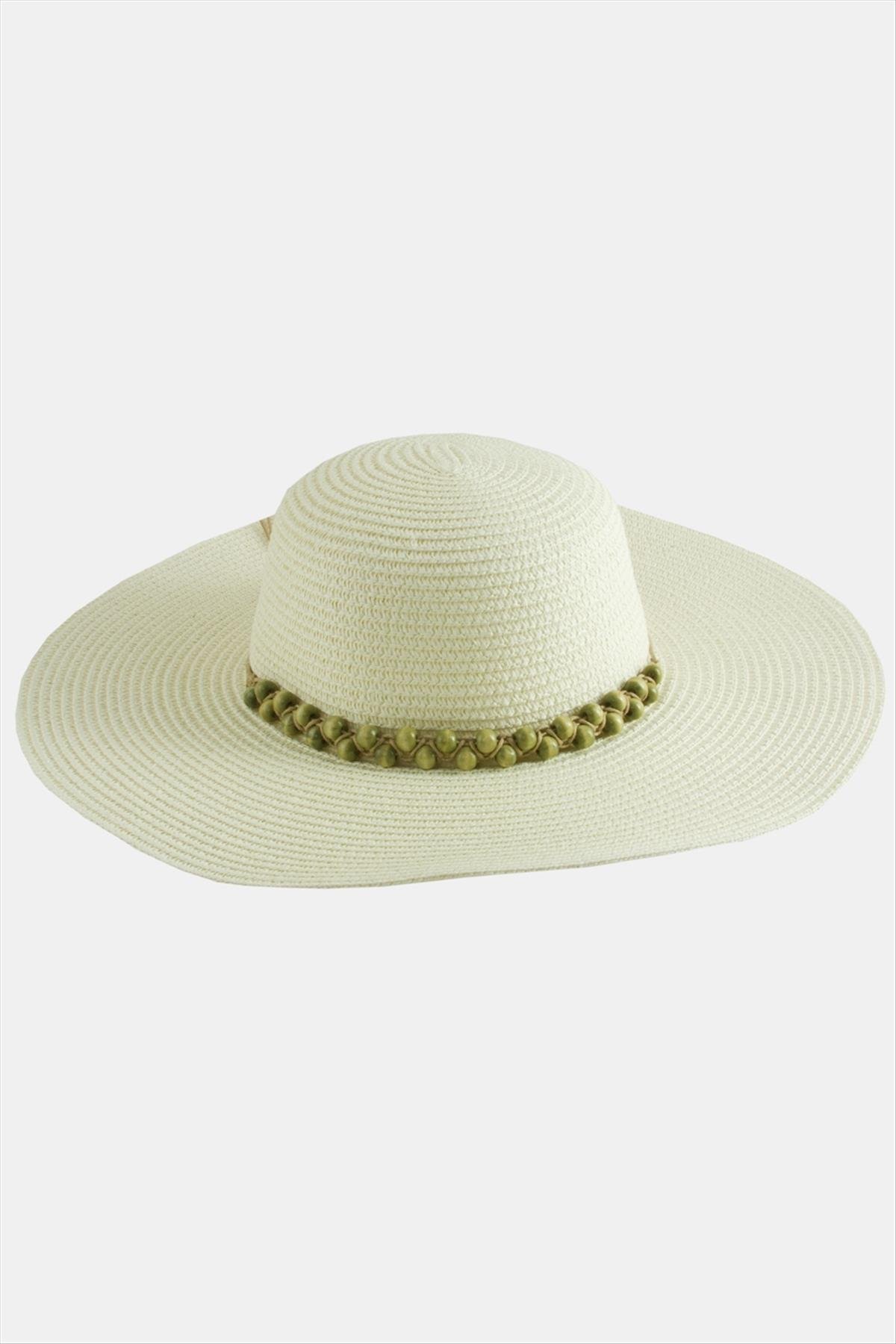 Boncuk Örme Hasır Şapka