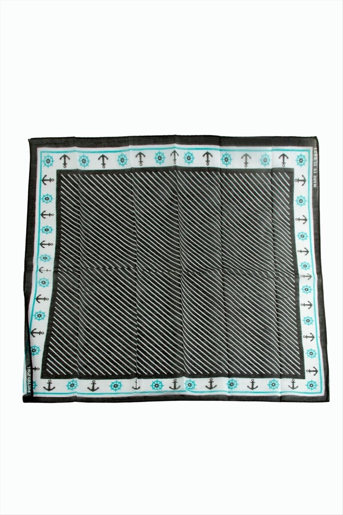 Çapa Dümen Desenli Bandana 50*50