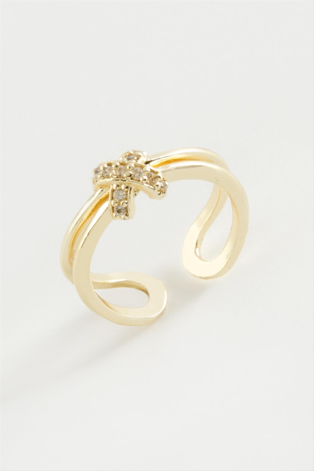 Çarpı Zirkon Taşlı Yüzük