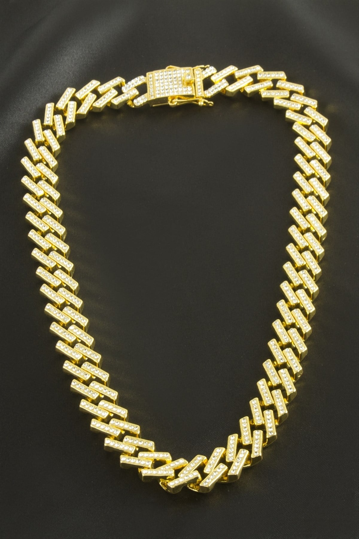 Chain Zirkon Taşlı Lüks Çelik Kolye
