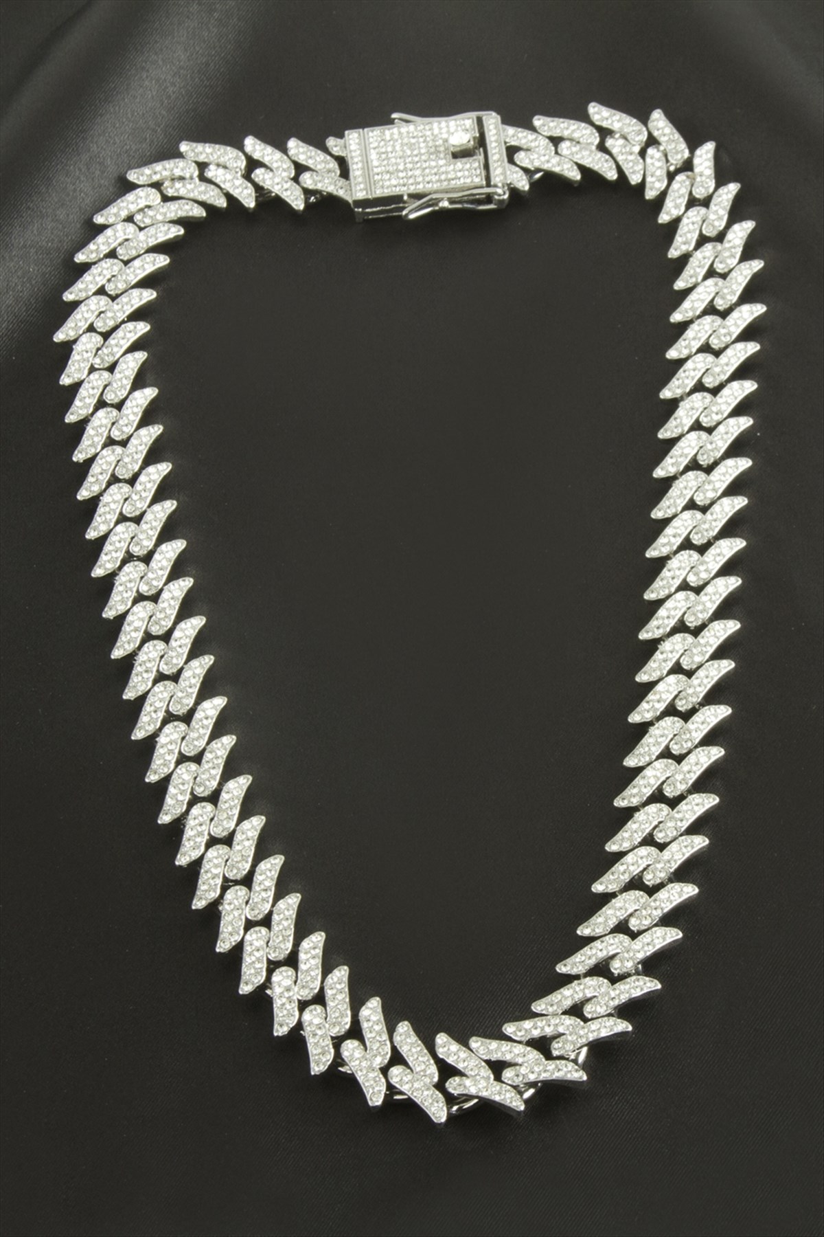 Chain Zirkon Taşlı Lüks Çelik Kolye