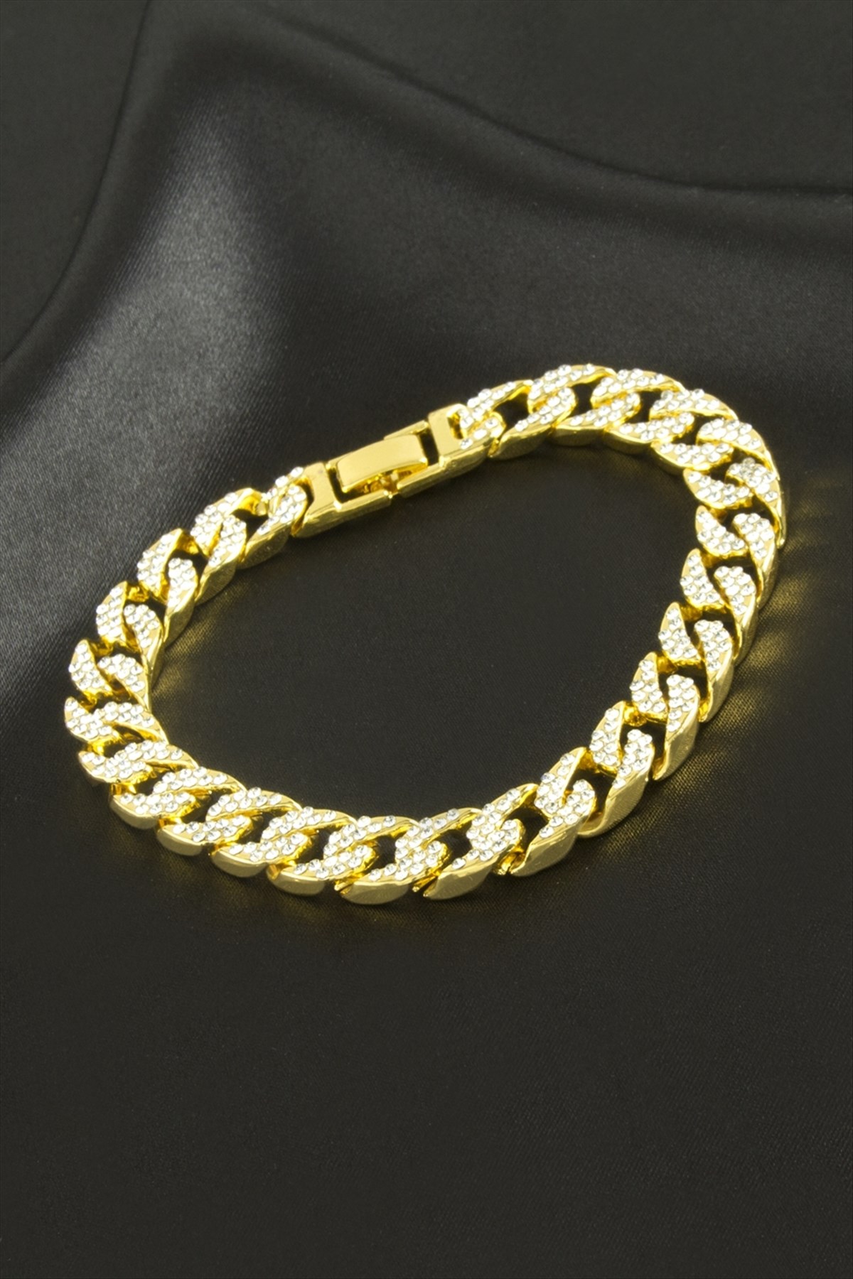 Chain Zirkon Taşlı Lüks Çelik Zincir Bileklik