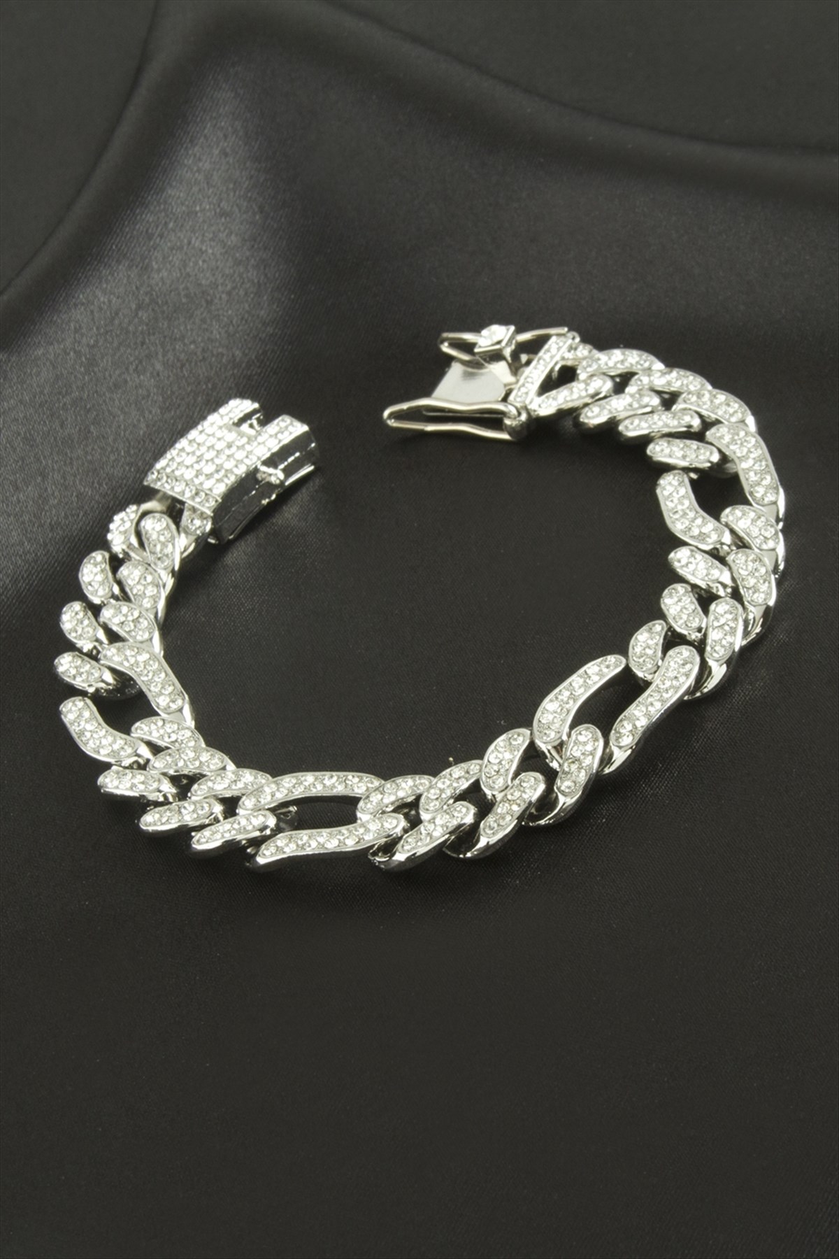 Chain Zirkon Taşlı Lüks Çelik Zincir Bileklik