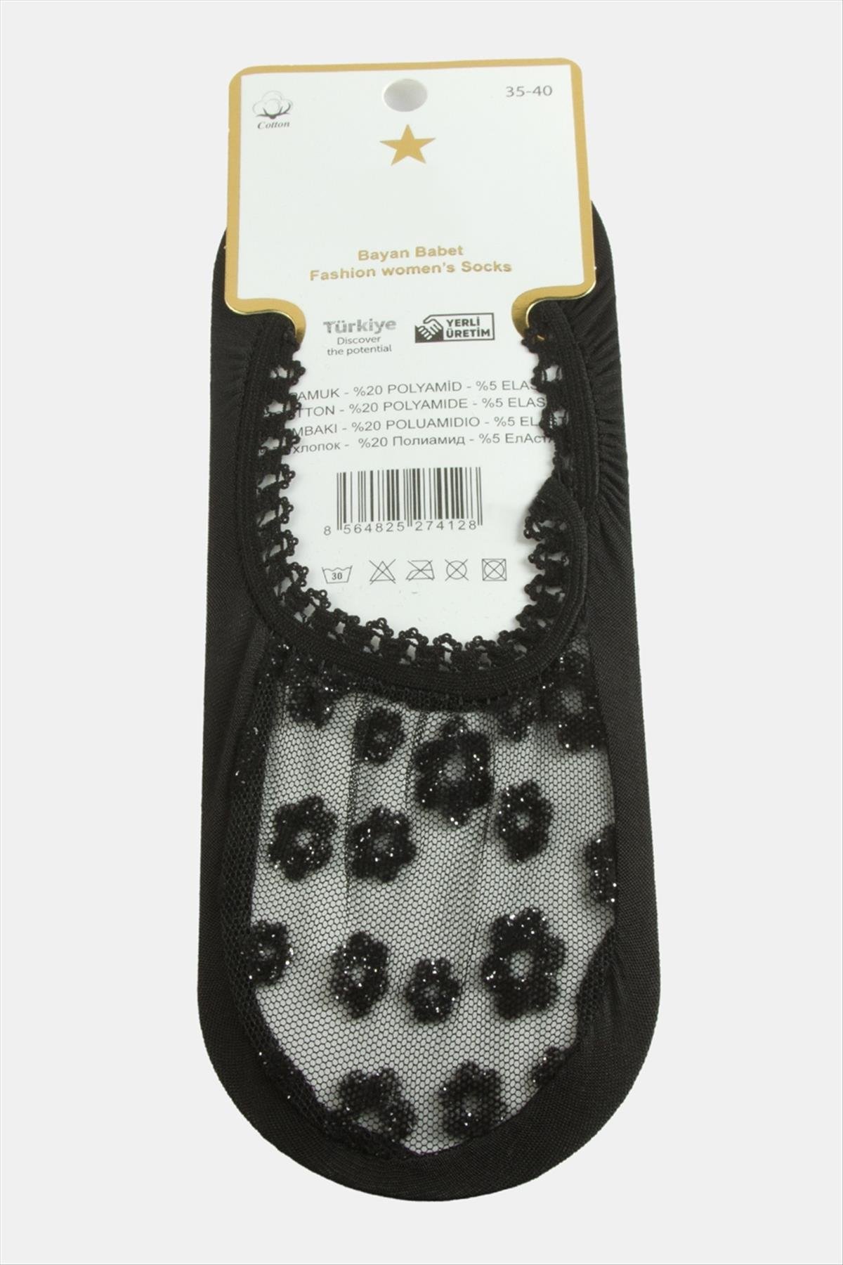 Çiçek Dantel Babet Çorap