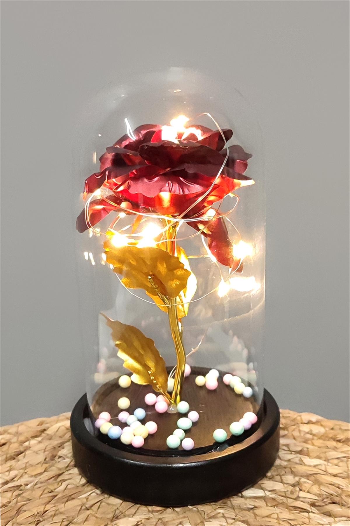 Çiçek Işıklı Led Fanus