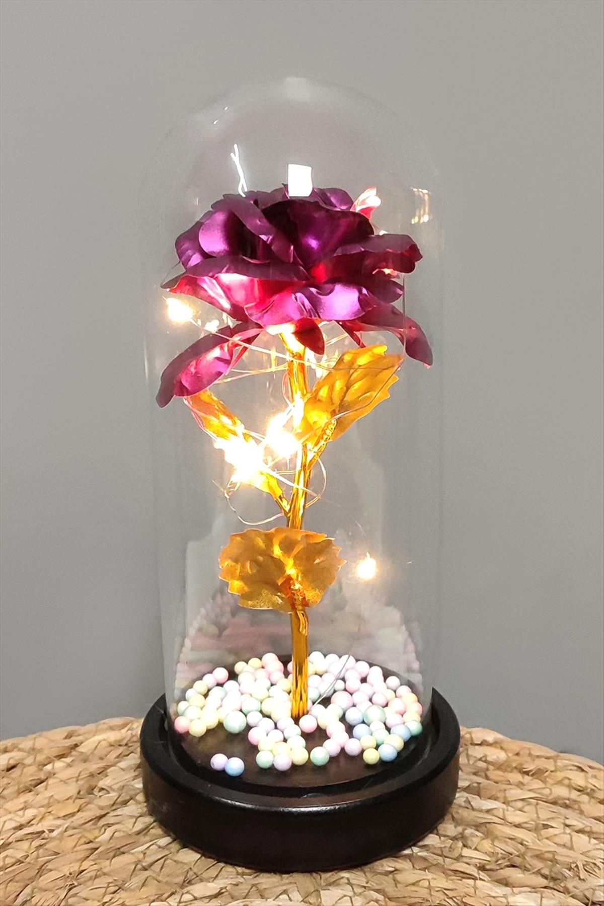 Çiçek Işıklı Led Fanus