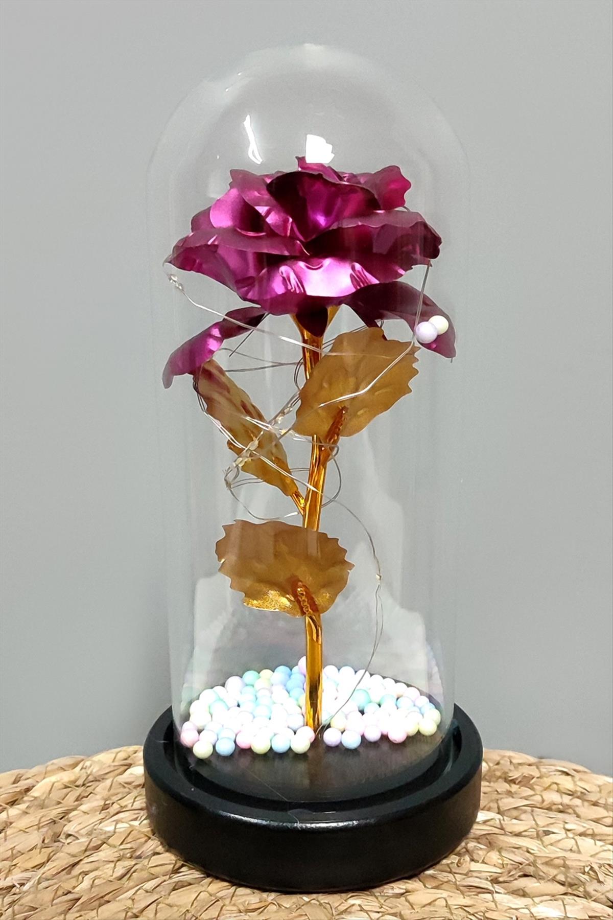 Çiçek Işıklı Led Fanus