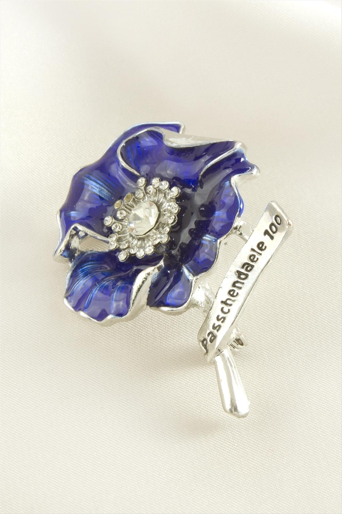 Çiçek Mineli Taşlı Broş