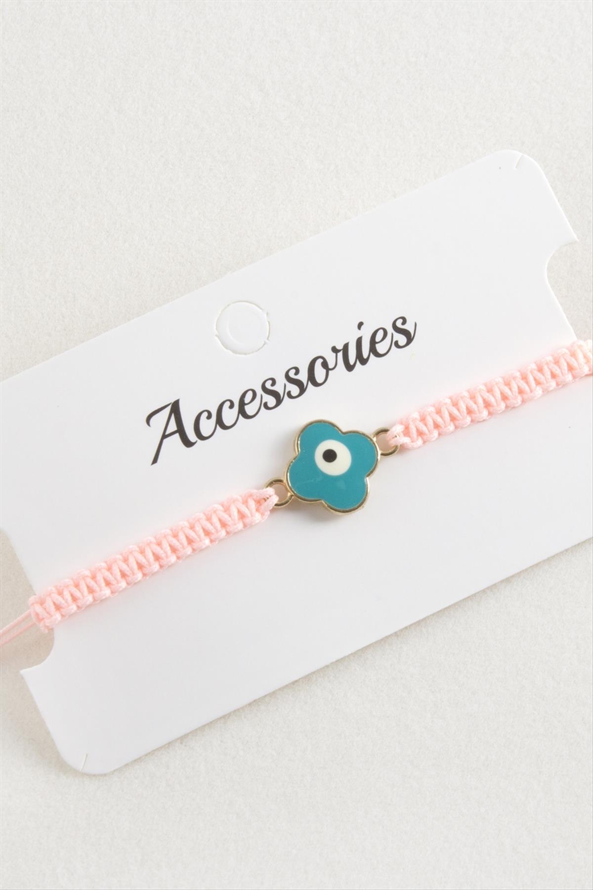 Çiçek Nazar Makrome Örgülü Bileklik