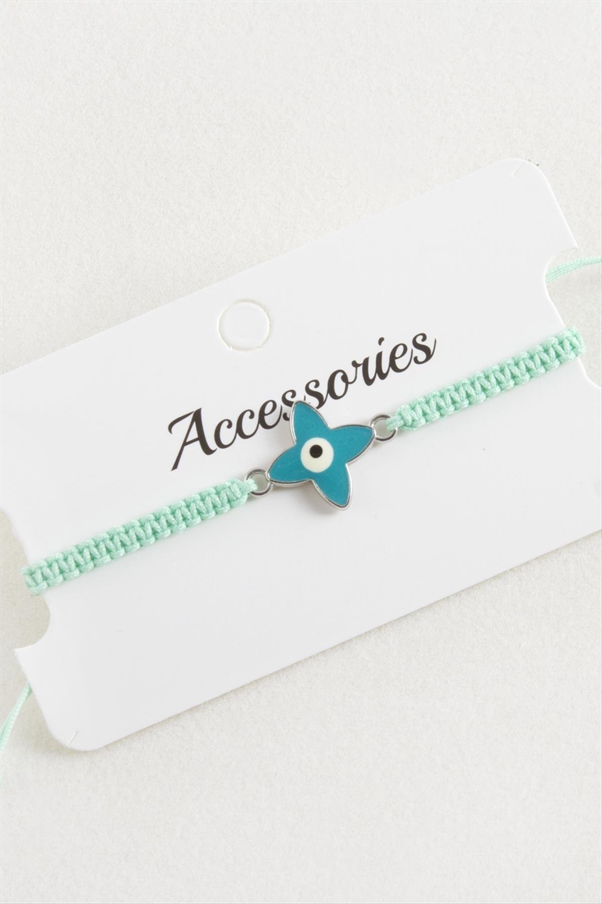 Çiçek Nazar Makrome Örgülü Bileklik