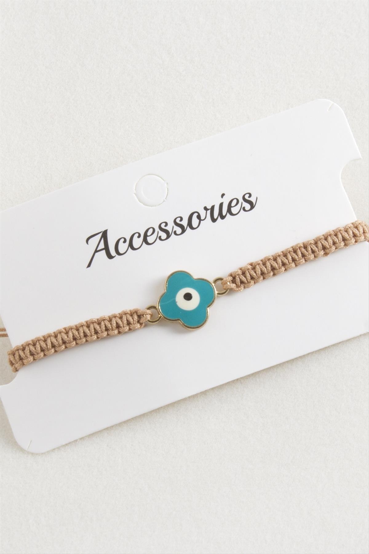 Çiçek Nazar Makrome Örgülü Bileklik