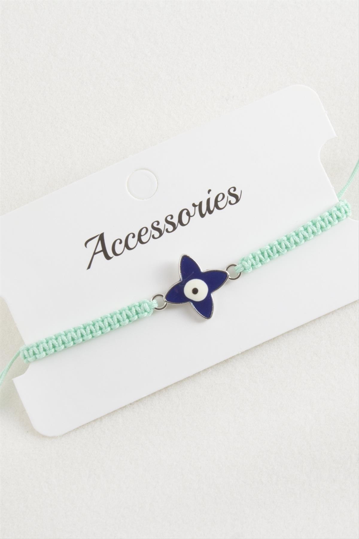 Çiçek Nazar Makrome Örgülü Bileklik