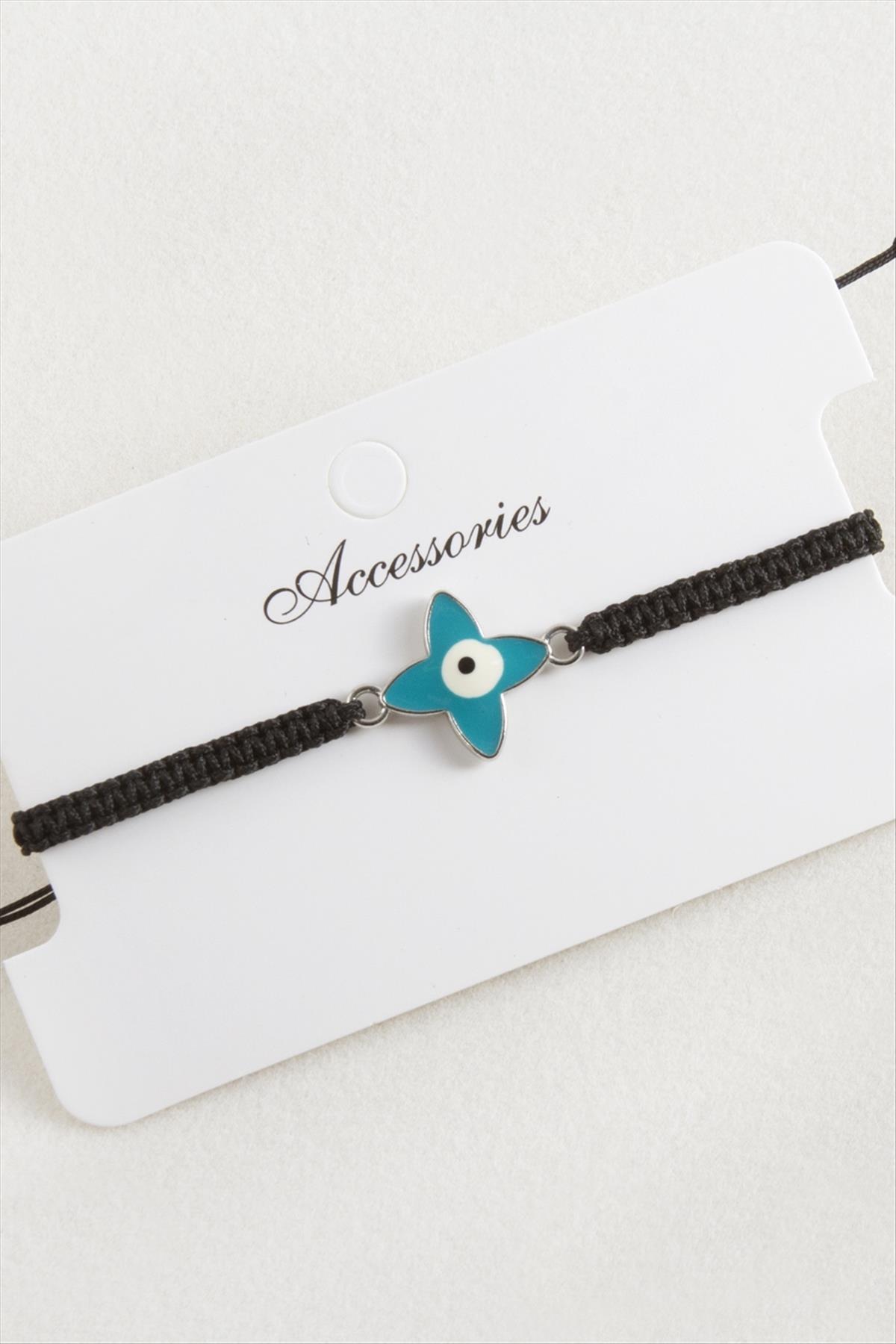 Çiçek Nazar Makrome Örgülü Bileklik