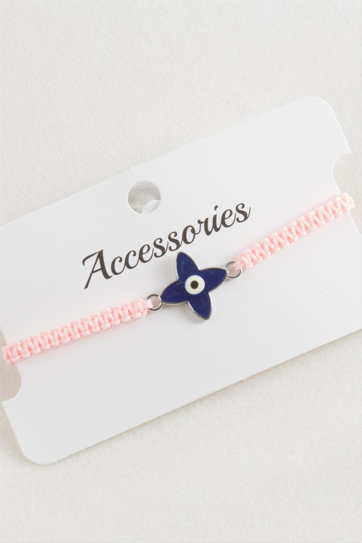 Çiçek Nazar Makrome Örgülü Bileklik