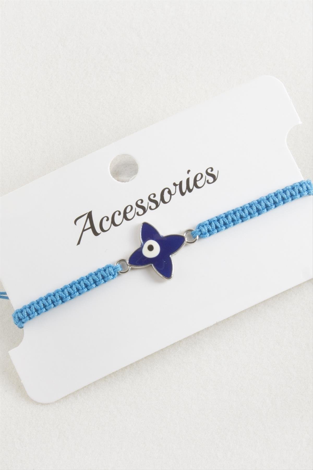 Çiçek Nazar Makrome Örgülü Bileklik